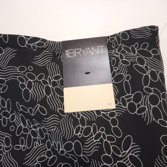 Lane Bryant Skirt Size 14 / 16 Black w/ Gray Print Layered Straight Midi NEW NWT - Picture 9 of 11
